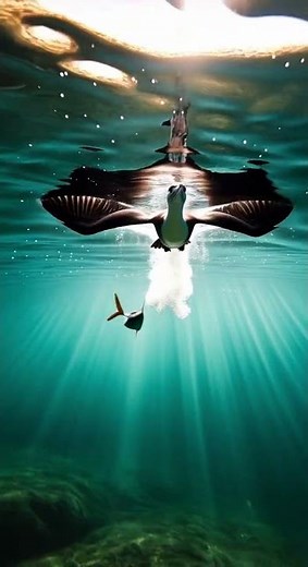 The Moment of the Dive: Cormorant Underwater Hunt