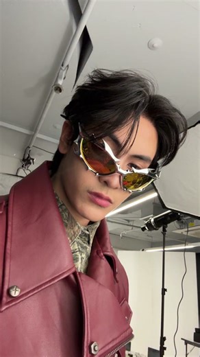 Showcasing Unique Red Leather Gloves in Studio