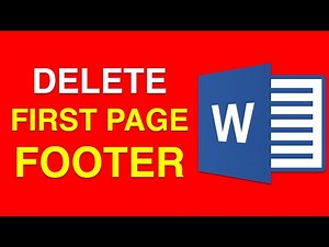 How To Delete First Page Footer In Word