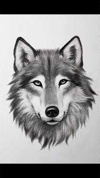 How to draw a wolf || Easy wolf drawing for beginners #drawing #charcoal #portrait #wolf