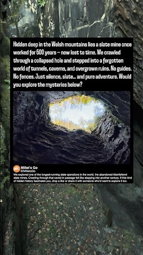 Exploring the depths of a slate mine in Wales! #history #wales #adventure #getoutside #mines #abyss