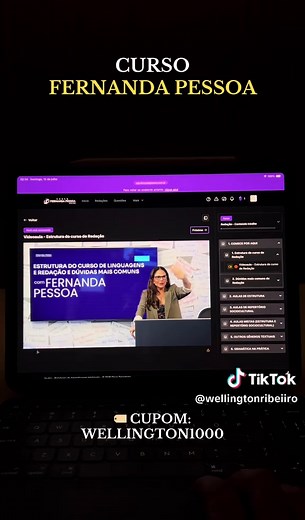 Cursinho Fernanda Pessoa: cupom WELLINGTON1000 para redação ENEM