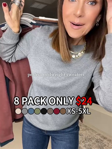 8 Trendy Women's Wool Blend Crew Neck Pullovers for $24