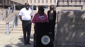 Lake County Vice Chair Mary Ross-Cunningham, Chair Sandy Hart, and City of Waukegan Mayor Sam Cunningham stood together today, asking for continued peace for our community. #waukeganstrong #lakecountystrong | Lake County, IL Government