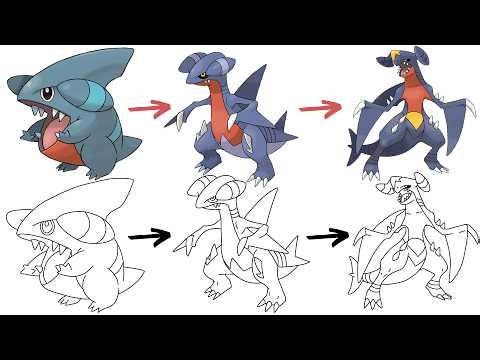How To Draw GIBLE GABITE and GARCHOMP POKEMON | Pokemon Evolution