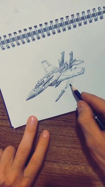 Fighter Jet Pencil Drawing Tutorial