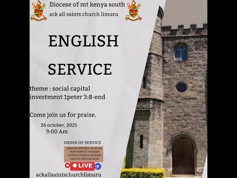L AST SUNDAY AFTER TRINITY || ENGLISH SERVICE ||26/10/2025 ||