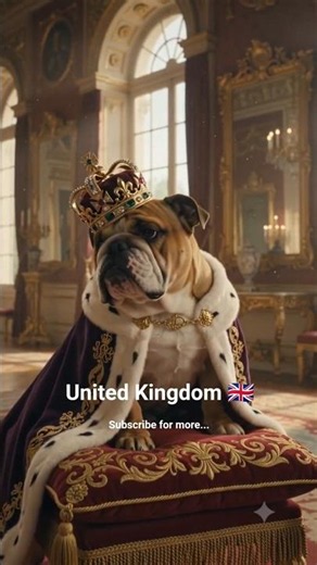 This Bulldog stole the Crown! 🇬🇧👑 #EnglishBulldog #FunnyDogs #UK