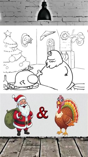 Santa Claus vs Turkey #animation #cartoon #funny #turkey #fyp