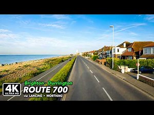 England's Most Beautiful Sunrise Coastal Bus Ride? 🇬🇧 | Brighton to Worthing Coastliner 700 4K