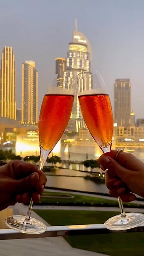 The perfect romantic setting. The Armani/Ristorante terrace offers exquisite views of the Dubai Fountain Show, perfect for a pre dinner drink. #armanihotel #burjkhalifa #dubai #luxuryhotel | Armani Hotel Dubai