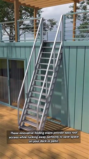 Innovative Space Saving Aluminum Ladder Design For Roof Access