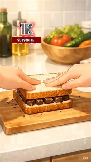 Chocolate 🍫 lava sandwich 🥪freekin sweet and tasty you should make animation #cozy #anime #healing