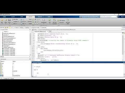 Backward Difference Table in MATLAB | M-file