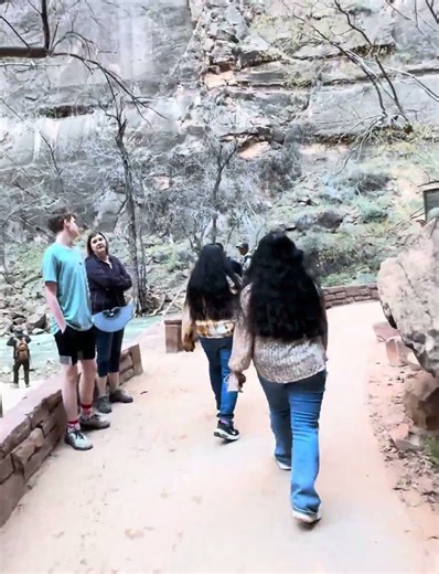 Hiking by the Virgin River in the Zion National Park #nature