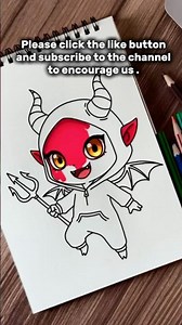How to Draw a Cute Demon Step by Step | Easy Halloween Drawing Tutorial