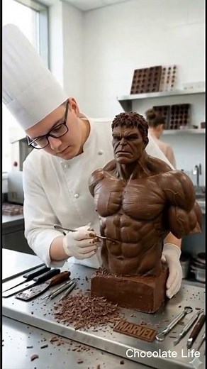 Hulk Chocolate Sculpture Made by a Chef 🍫 #shorts