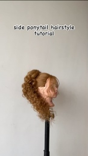 Megha Hair School / Megha Makeover on Instagram: "Side ponytail hairstyle tutorial #ponytail #pony #ponyhair #side #sidepony #sidebun #hairstylist #hair #hairtutorial #haireducation #hairideas #hairtransformation #hairfashion #curls #curlyhair #curly"