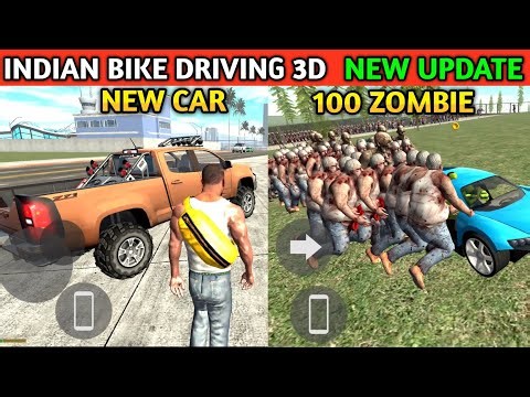 New Car 100 Zombie Kill 😂 | New Update Cheat Code | Funny Gameplay Indian Bikes Driving 3d 🤣🤣