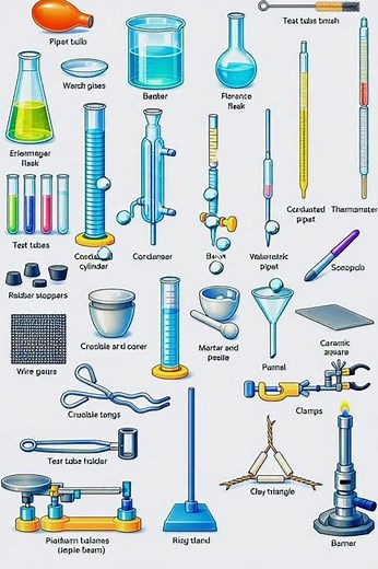 Chemistry Lab Equipment Explained 🔬 | Names & Uses in One Diagram #viralvideo #lab #chemistry