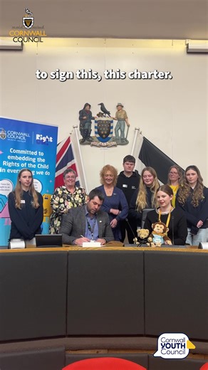 At the latest quarterly Youth Council meeting, Cornwall Council Leader, Cllr Leigh Frost, formally signed the adoption of the United Nations Convention on the Rights of the Child. Young people from the Youth Council communications team captured the moment and spoke to Peter, Deputy Chair of the Cornwall Youth Council, along with Cllr Hilary Frank and Cllr Frost, about why this commitment matters and what it means for children and young people in Cornwall. | Cornwall Council