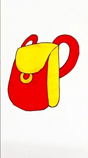 How to Draw a Cute Backpack 🎒 | Easy Step-by-Step Drawing for Kids #bagdrawing #ytshorts