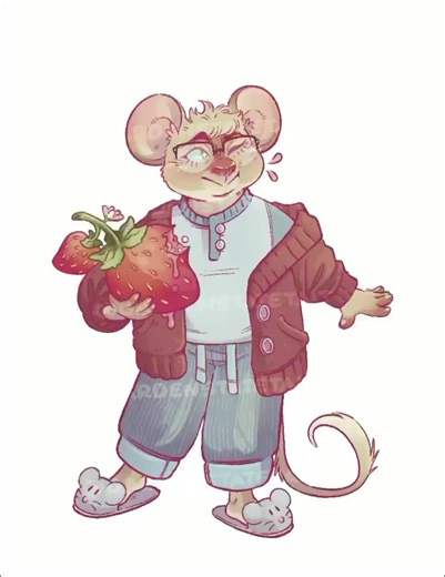 🌿Garden🌱State🌱Tait🌿 (@gardenstatetait) - Wake up feeling fruity 🍓🧃 #furry #art #speedpaint #furryartist #fursona #oc #mouse #strawberry