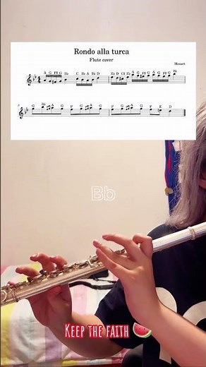 Rondo alla turca | sped up| flute tutorial |sheet music