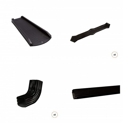 Amerimax Home Products 24 in. Vinyl Splash Block, (2) Downspout Bands, (2) A-Elbows, 10 ft. Downspout - The Home Depot