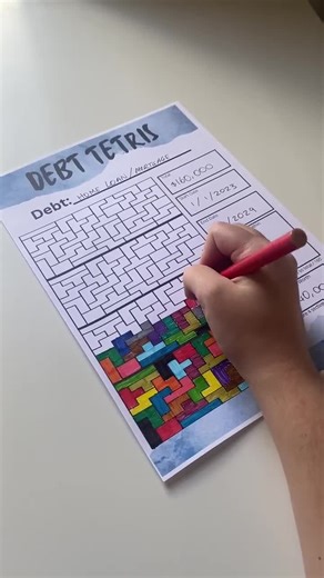 Printable Debtris (tetris) Savings & Debt Tracker (blue) – Fun Budgeting PDF A4 Instant Download - Etsy