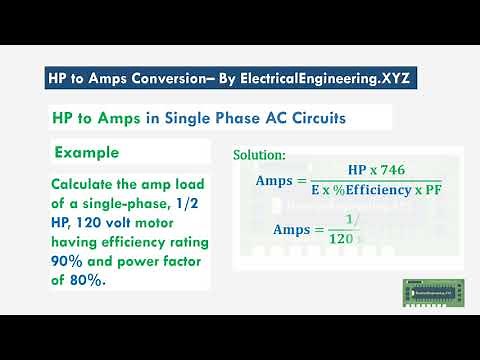 HP to Amps Conversion Formulas with solved examples