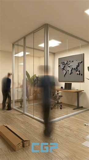 Installation process #conferencerooms #glasspartitions #interiordesign #officepartitions