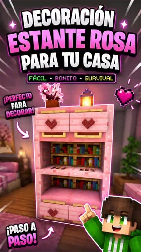 Decoracion para interiores con madera de cerezo 2. #minecraft
