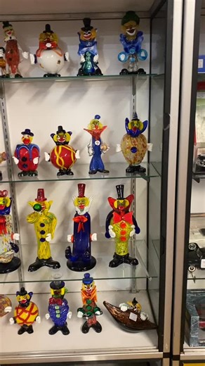 One of a Kind Antique Mall on Instagram: "🤡 HUGE MURANO GLASS CLOWN COLLECTION 🎪 *priced individually. prices vary WOW! That’s all I could say when I came in this morning to see booth 129 has brought in the best selection of Murano glass clowns that I’ve ever seen. Come one, come all and pick up one of these fabulous jesters to bring some circus charm into your home! #clowns #glass #artglass #murano #colourful #pretty #cool #vintage"