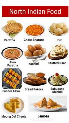 North Indian Food Names List | Indian Food Names | North Indian Food Name | North Indian Food