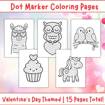 NO PREP Preschool Valentine's Day Activity Dot Marker Coloring Pages