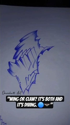 How to Draw a Bat Wing with Claws | Step-by-Step Tutorial 🔵🦇🖊️ #shorts 🔥