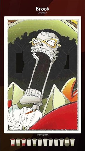 Brook - One Piece Coloring Page #Shorts