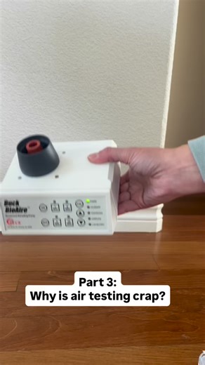 Using a pump on a tripod in the middle of a room or worse, in the middle of a home, and thinking it's going to tell you anything useful...woof. My people, THE INDUSTRY NEEDS A MASSIVE REFRESH ON WHAT WORKS AND WHAT DOESN'T. There ARE ways to use air testing effectively, but ambient air testing is not one of them. On the off chance that it does show something of concern (which also means one needs to know how to competently interpret lab results), there's a problem. When you understand all the pi