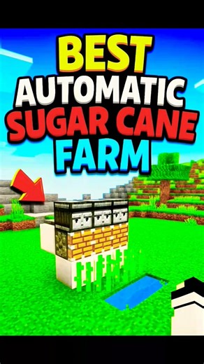 Easiest Automatic sugarcane farme in Minecraft #minecraft #shorts #viral #sugarcanefarme