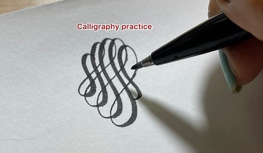 1.1K views | Calligraphy flourish practice #calligraphy #handwriting #satisfyingvideos #satisfying #reelsfbシ | MtCrafte | Facebook