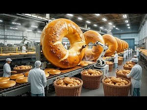 Full Bagel Production Process Inside a Modern NY-Style Factory | Process ASMR Factory