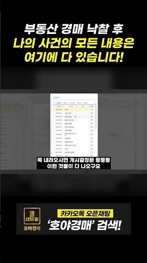 부동산 경매 낙찰 후 나의 사건의 모든 내용은 여기에 다 있습니다!