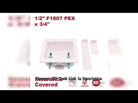 KING SMART Washing Machine Outlet Box; 1/2" Crimp/F1807 PEX 3/4" MHT Outlet, 1/4" Turn; 1 Pcs/Case;