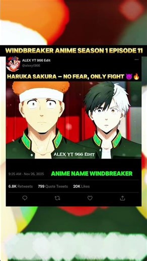 Haruka Sakura – No Fear, Only Fight 😈🔥 | Wind Breaker AMV #windbreaker #anime #animeedit