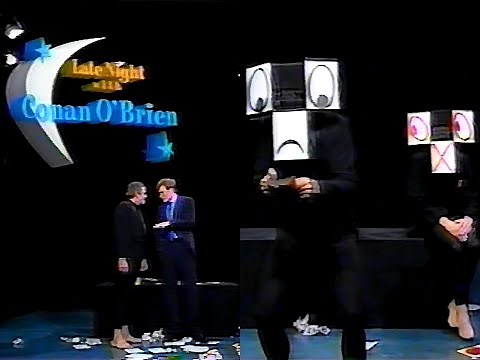 Mummenschanz 12/18/96, Late Night with Conan O'Brien, Surreal Swiss Mask Theater Troupe 1996 NBC