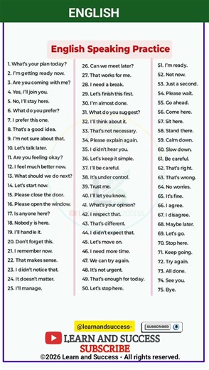 Common English Phrases for Daily Conversation | Learn and Success