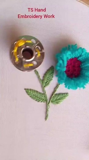 Cute 3D Hand Embroidery Flower tutorial for beginners