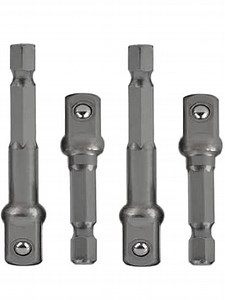 1/4 Hex to 3/8 Socket Adapter,1/4" Hex to 3/8" Square Socket Bit Adapter,Power Tool Replacement Part Adapter Suitable for Drill Driver Socket Driver Electric and Pneumatic Drill (4 Pieces)