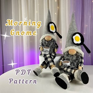 Pattern Pdf Scandinavian Morning Gnome Kitchen Gnome Home Decor Gnome in Pajamas Present Gift DIY Handmade + Free Video Tutorial - Etsy